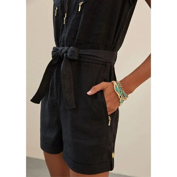 Anthropologie Breezy Utility Romper Black Size XS - Picture 2 of 7